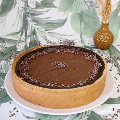 Flan chocolat et grué de cacao