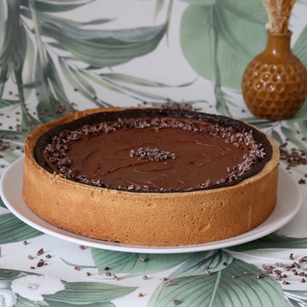 flan chocolat, praliné, grué de cacao, pâtisserie ganache création Morbihan Questembert Flan chocolat